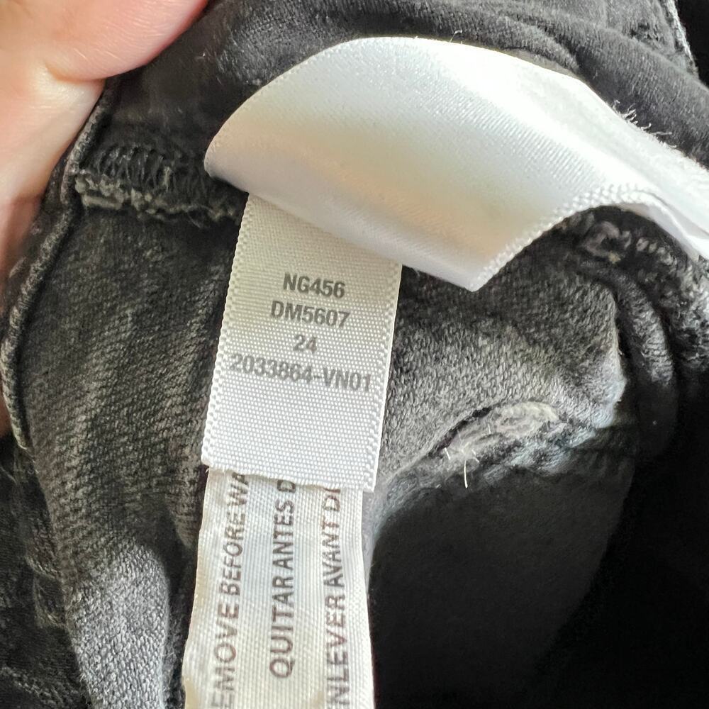 Madewell Mid Rise Perfect Vintage Straight Jean Women's 24 Black Distressed - Picture 8 of 9